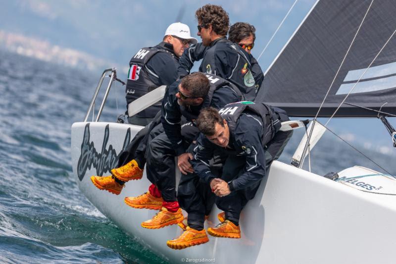 Provisional third place is occupied by Bombarda ITA860 of Andrea Pozzi - 2019 Melges 24 European Sailing Series photo copyright IM24CA / Zerogradinord taken at Fraglia Vela Malcesine and featuring the Melges 24 class