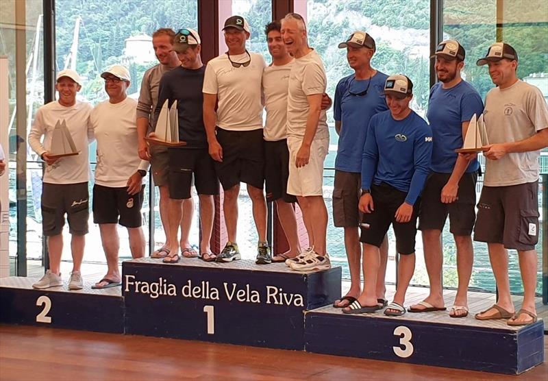 Overall podium of the Melges 24 European Sailing Series at Riva del Garda, Italy - photo © Mauro Melandri / Zerogradinord