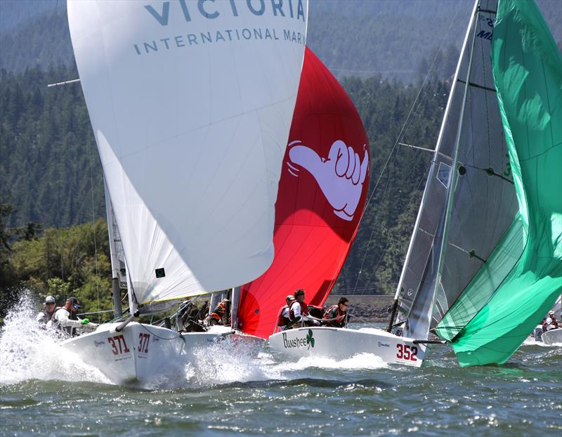 Racecourse action at the Columbia River Gorge Sailing Association's annual Columbia Gorge One-Design Regatta photo copyright Jan Anderson taken at  and featuring the Melges 24 class