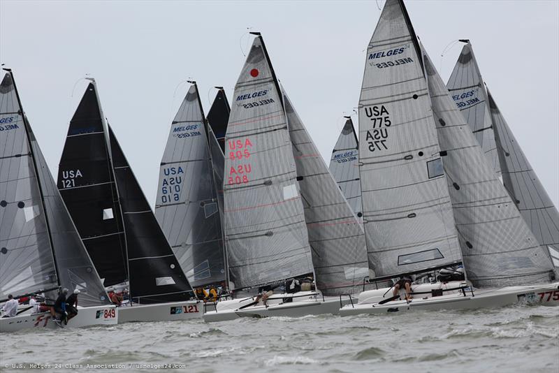 Melges 24 fleet at the Sperry Charleston Race Week 2019 photo copyright JOY / U.S. Melges 24 Class Association taken at  and featuring the Melges 24 class