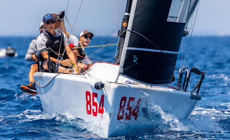 Maidollis by Gian Luca Perego keeps in fact leading the fleet with extremely consistent performances (2-1-6 today) photo copyright IM24CA / Zerogradinord taken at Club Nautico Scarlino and featuring the Melges 24 class