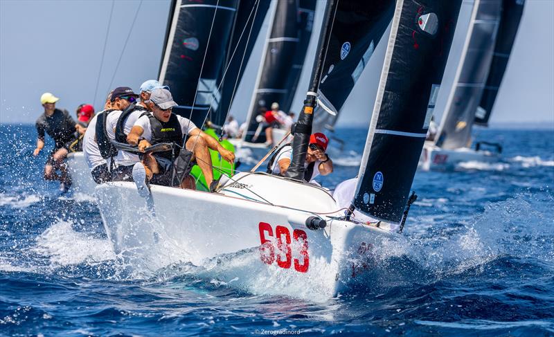Provisional bronze medal for another Italian crew, Melgina  (3-8-1) by Paolo Brescia, winner of the third and last race of the day photo copyright IM24CA / Zerogradinord taken at Club Nautico Scarlino and featuring the Melges 24 class