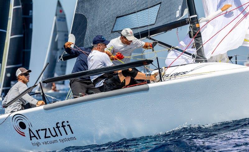 Maidollis by Gian Luca Perego with Carlo Fracassoli-Enrico Fonda tandem onboard, grabs the victory in 2019 Melges 24 European Sailing Series Scarlino with one race to spare photo copyright IM24CA / Zerogradinord taken at Club Nautico Scarlino and featuring the Melges 24 class