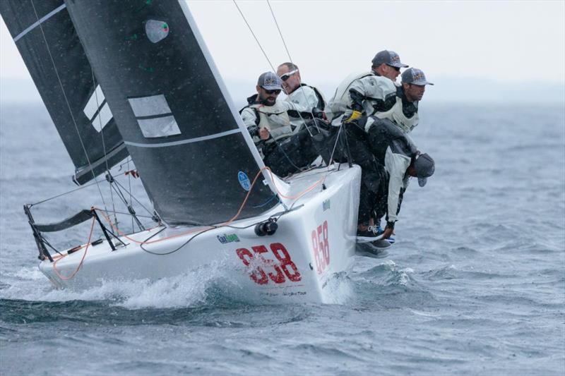 Travis Weisleder's Lucky Dog got lucky on the final day of NAC competition. Inclement weather allowed for only one race. Weisleder attacked the shifts, got a top five score to win the Championship - 2019 Melges 24 North American Championship photo copyright Bill Crawford - Harbor Pictures Company taken at Grand Traverse Yacht Club and featuring the Melges 24 class