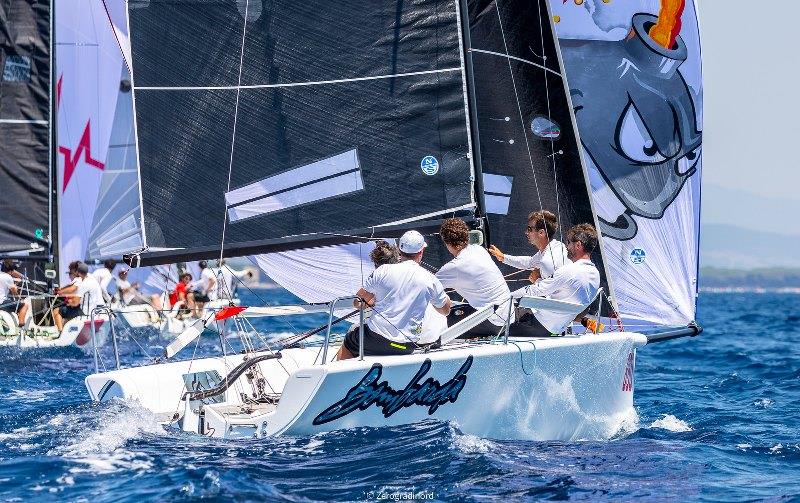 Bombarda ITA860 in Scarlino, Italy at the Melges 24 European Sailing Series 2019 4th event photo copyright Zerogradinord / IM24CA taken at Club Nautico Scarlino and featuring the Melges 24 class