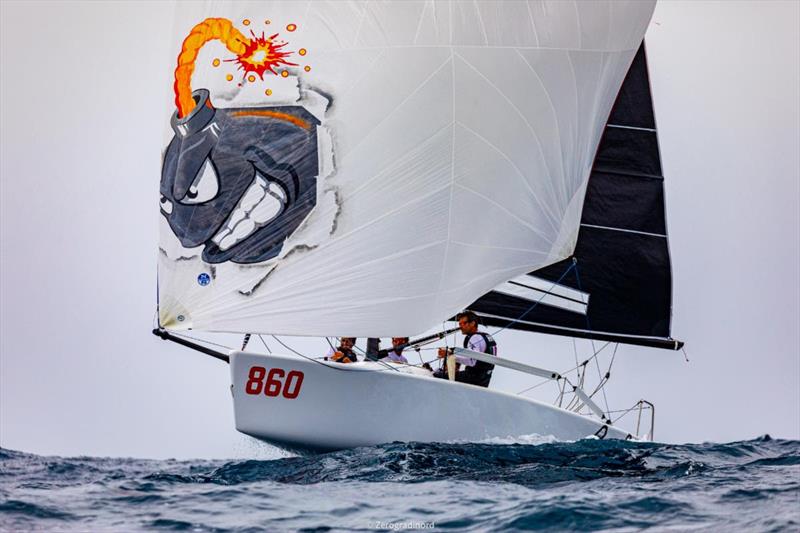 The crew of Andrea Pozzi on Bombarda ITA860 dominated the three-days-racing of the Melges 24 Pre-Worlds in Villasimius taking the victory photo copyright IM24CA/Zerogradinord taken at  and featuring the Melges 24 class