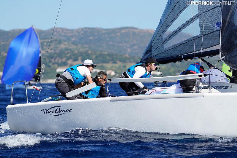 Warcanoe USA841 of Michael Goldfarb wins the second race of the day - 2019 Melges 24 World Championship photo copyright Pierrick Contin / IM24CA taken at Lega Navale Italiana and featuring the Melges 24 class