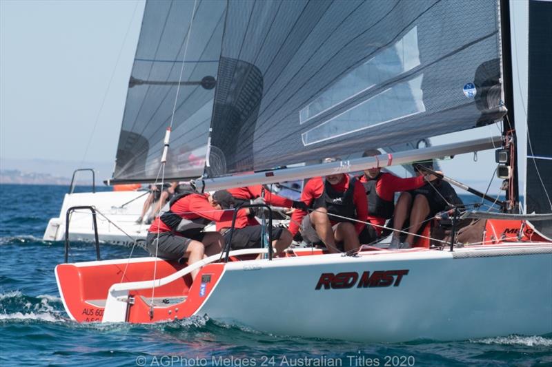 Robbie Deussen's Red Mist leads the Melges 24 Nationals after the first day photo copyright Ally Graham taken at Adelaide Sailing Club and featuring the Melges 24 class