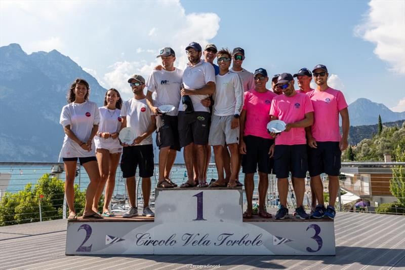 Overall Top 3 of the 2020 Melges 24 European Sailing Series Event #1 in Torbole, Italy  photo copyright Zerogradinord / IM24CA taken at  and featuring the Melges 24 class