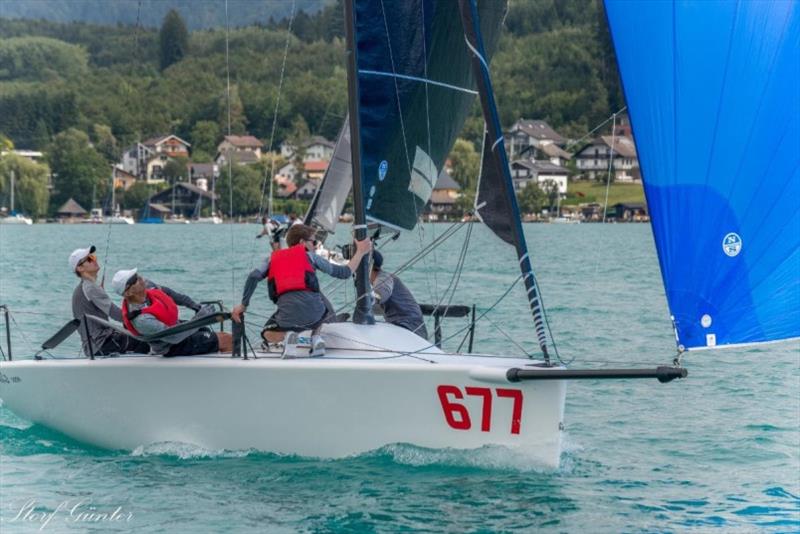 White Room GER677 of Michael Tarabochia - current leader of the 2020 Melges 24 European Sailing Series at the Melges 24 European Sailing Series Event #2 in Attersee, Austria photo copyright Günter Storf taken at  and featuring the Melges 24 class