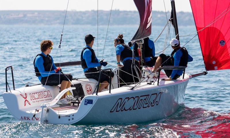The second place on the podium went to Sergio Caramel's Arkanoe by Montura ITA809 at the 2020 Melges 24 European Sailing Series Event #3 in Portoroz with four-point margin behind the winner - photo © Zerogradinord / IM24CA 