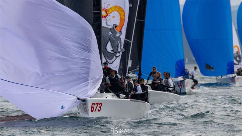 Team Nefeli GER673 of Peter Karrie is leading the pack in Trieste at the final event of the 2020 Melges 24 European Sailing Series photo copyright Patrizia Bagat taken at  and featuring the Melges 24 class