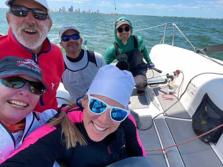 Selfie from Gary Schwarting's Melges 24, the 2021 Helly Hansen NOOD Regatta St. Petersburg Overall Winner - photo © Paul Todd / www.outsideimages.com