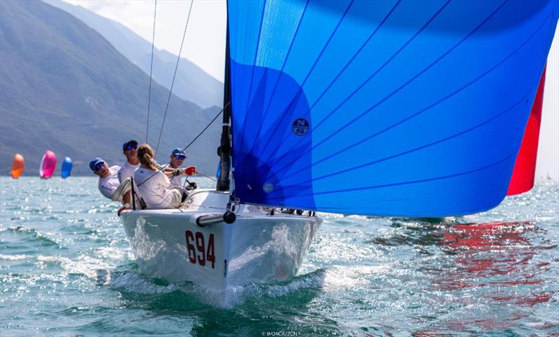 Gill Race Team GBR694 of Miles Quinton with Geoff Carveth at the helm - Melges 24 European Sailing Series 2021 Event 3 - Riva del Garda, Italy photo copyright IM24CA / ZGN taken at Fraglia Vela Riva and featuring the Melges 24 class