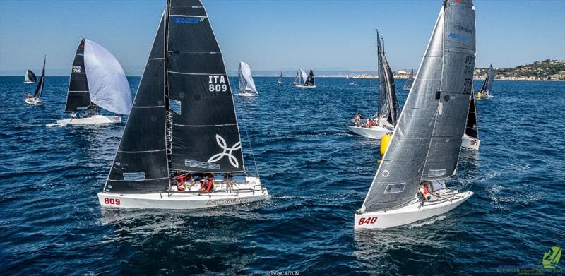 Whosah DEN840 of Marc Wain Pedersen took a bullet in Corinthian division on Day Two in Portoroz at the Melges 24 European Championship 2021 photo copyright IM24CA / ZGN taken at Yacht Club Marina Portorož and featuring the Melges 24 class