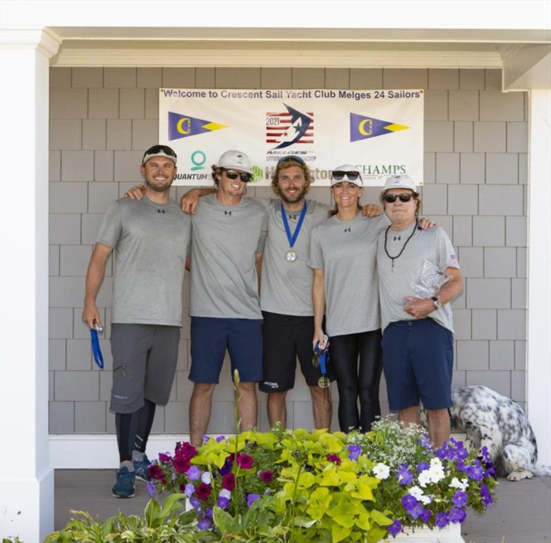 2021 U.S. Melges 24 National Championship, Second Place, Monsoon - Bruce Ayres, Tomas Dietrich, Chelsea Simms, Edward Hackney, Jeremy Wilmot photo copyright U.S. Melges 24 Class Association taken at Crescent Sail Yacht Club and featuring the Melges 24 class