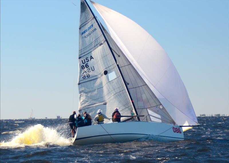 Pensacola YC fans hope their ‘new' home town Melges 24 “Phoeniceus” USA 086, owned by members Nathan and Jennifer Simonson, will be on the Corinthian podium… a dark horse photo copyright Talbot Wilson taken at Pensacola Yacht Club and featuring the Melges 24 class