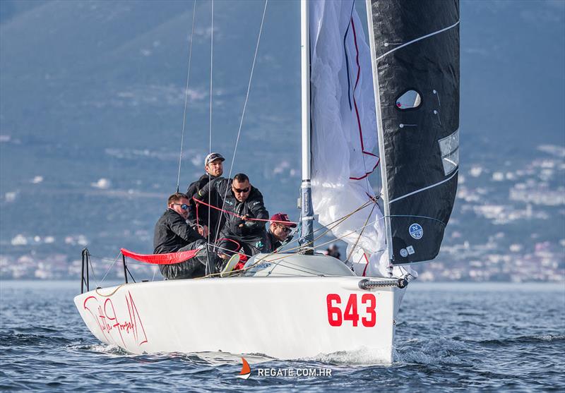 Tutta Forza from JK Uskok with Šime Fantela, Jakov Šokota, Mihovil Fantela and Antonio Arapovic are claiming the title of the inaugural Melges 24 Croatian Championship - JK Mornar, Split, Croatia photo copyright Hrvoje Duvancic – regate.com.hr taken at  and featuring the Melges 24 class