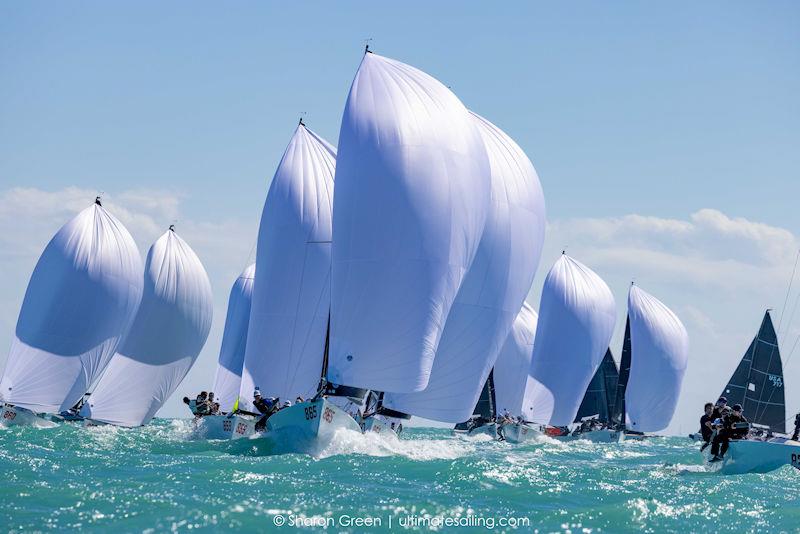 Melges 24 fleet blasts downwind during the Southernmost Regatta 2022 at Key West, Florida photo copyright Sharon Green / www.ultimatesailing.com taken at  and featuring the Melges 24 class