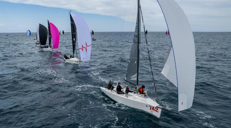 Fjonda CRO742 of Goran Ivankovic took the bullet from the second race of Day Two of the opening event of the Melges 24 European Sailing Series 2022 in Rovinj, Croatia photo copyright IM24CA / Zerogradinord taken at  and featuring the Melges 24 class