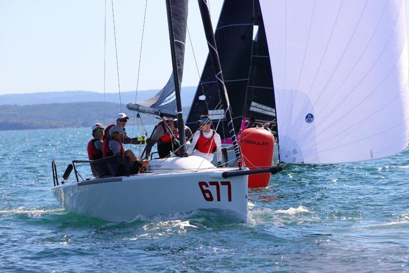 The Corinthian winner of the Melges 24 European Sailing Series 2021, White Room GER677 of Michael Tarabochia, with Luis Tarabochia helming and Marco Tarabochia, Sebastian Bühler and Marvin Frisch in the crew in Trieste, in October 2021 - photo © Ufficio Stampa Barcolana / Paolo Giovannini