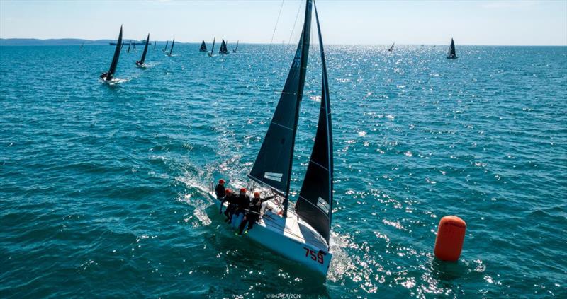 The best “actor in a leading role” was a Corinthian crew of Hungarian Akos Csolto Seven_Five_Nine HUN759, leading the pack after Day One at the second event of the Melges 24 European Sailing Series 2022 in Trieste, Italy photo copyright IM24CA / Zerogradinord taken at Società Triestina Sport del Mare and featuring the Melges 24 class