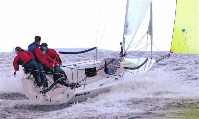 Richard Thompson and his Black Seal (GBR) at the Melges 24 World Championship 2002 in Travemünde, Germany photo copyright IM24CA  taken at Lauderdale Yacht Club and featuring the Melges 24 class