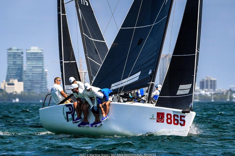 Pacific Yankee USA865 of Drew Freides, with five-time World Champion Federico Michetti onboard along with class stalwart Morgan Reeser, coached by Melges 24 first ever World Champion Vince Brun - 2022 Melges 24 World Championship photo copyright Martina Orsini / Bacardi Invitational Regatta 2022 taken at Lauderdale Yacht Club and featuring the Melges 24 class