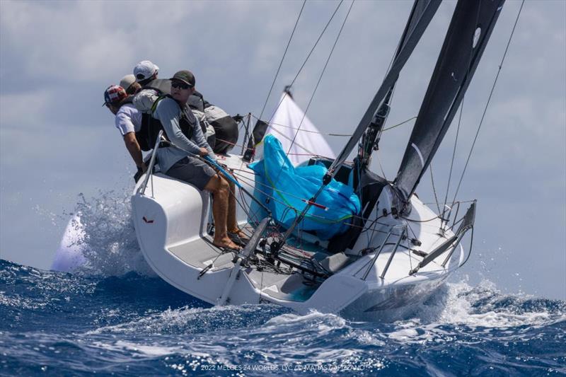 2021 Rolex Yachtsman of the Year Harry Melges IV steering Zenda Express USA866, took the first bullet of the Melges 24 World Championship 2022 in Fort Lauderdale photo copyright Matias Capizzano taken at Lauderdale Yacht Club and featuring the Melges 24 class