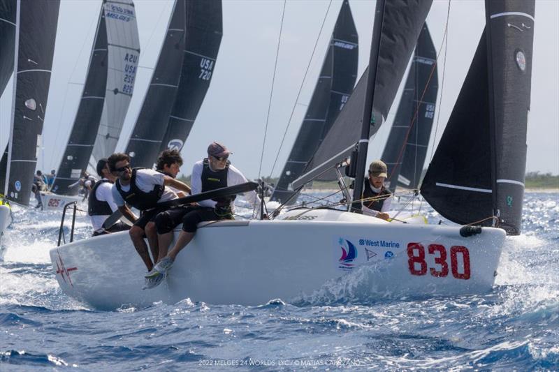 Corinthian team Taki 4 ITA778 and its skipper Niccoló Bertola with Giacomo Fossati, Marco Zammarchi, Giovanni Bannetta and Pietro Seghezza in cre, retains their lead in the Corinthian ranking after day three at the Melges 24 Worlds 2022 photo copyright Matias Capizzano taken at Lauderdale Yacht Club and featuring the Melges 24 class