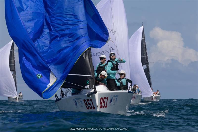 Brian Porter's Full Throttle with Bri Porter, Rj Porter and Matt Woodworth posted a bullet , a third and a tenth at the 2022 Melges 24 World Championship - photo © Matias Capizzano