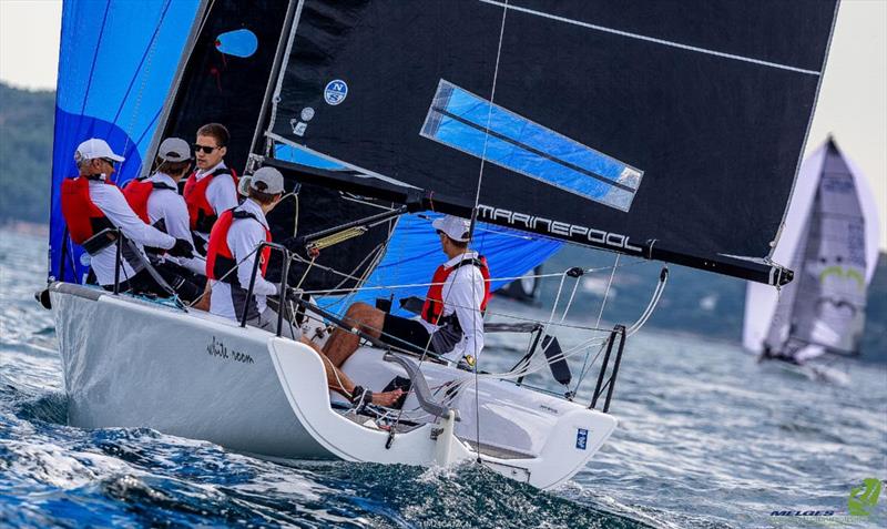 White Room GER677 of Michael Tarabochia, with Luis Tarabochia helming and Sebastian Bühler, Marco Tarabochia and Marvin Frisch in crew - the Corinthian winner of the Melges 24 European Sailing Series 2021  photo copyright IM24CA / Zerogradinord taken at  and featuring the Melges 24 class