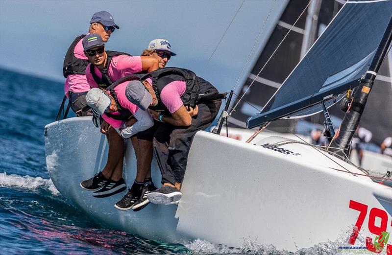 Paolo Brescia, long-time owner in the International Melges 24 Class Association and member of the Melges 24 Europeans 2022 organizing yacht club, Yacht Club Italiano, helming his Melgina  - photo © IM24CA / Zerogradinord