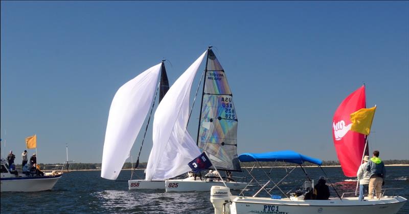 Racing in the Melges 24 Bushwhacker Cup  in Pensacola November 2019. The annual regatta in Pensacola is the final event in the Melges 24 National Ranking Series. In 2022 it is the Melges 24 National Championship Regatta. - photo © Talbot Wilson