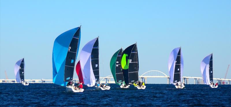 Racing in the Melges 24 Bushwhacker Cup  in Pensacola November 2021. The annual regatta in Pensacola is the final event in the Melges 24 National Ranking Series. In 2022 it is the Melges 24 National Championship Regatta. - photo © Talbot Wilson