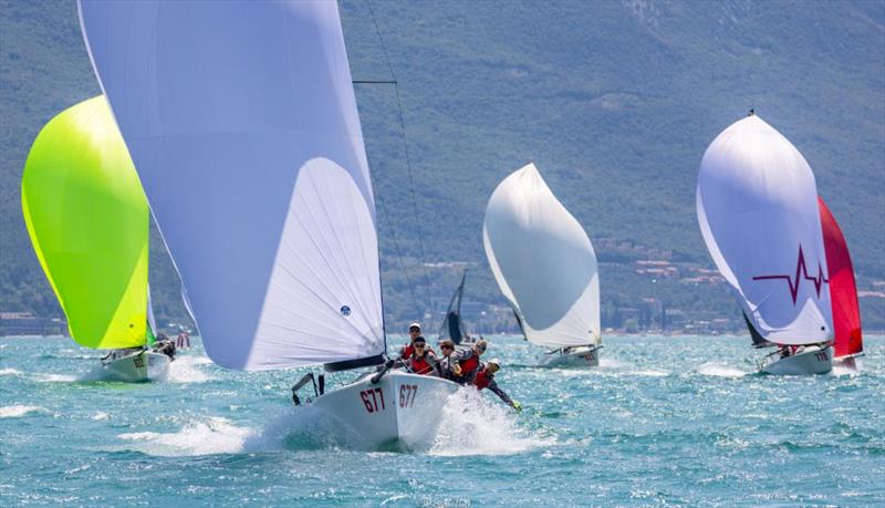 White Room GER677 of Michael Tarabochia with Luis Tarabochia steering finishes the Day 1 of the Melges 24 European Sailing Series 2022 event 4 in Riva del Garda as the best Corinthian team, being eighth in the overall ranking - photo © IM24CA / Zerogradinord