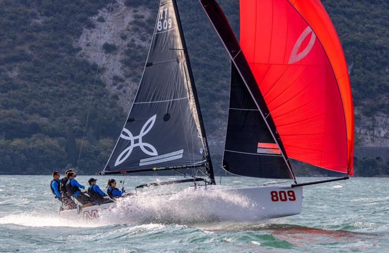 The super Sunday brought joy also for Arkanoè by Montura of Sergio Caramel, being able to claim on top of the Corinthian podium at the Melges 24 European Sailing Series 2022 event 4 in Riva del Garda photo copyright IM24CA / Zerogradinord taken at Fraglia Vela Riva and featuring the Melges 24 class