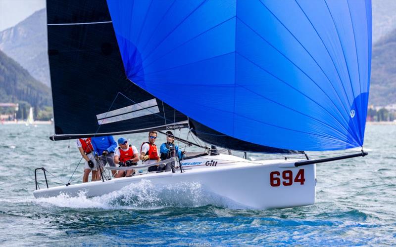 Gill Race Team GBR694 of Miles Quinton with Geoff Carveth at the helm is rounding up Top Six, completing the provisional Corinthian podium of the Melges 24 European Sailing Series 2022 event photo copyright IM24CA / Zerogradinord taken at  and featuring the Melges 24 class