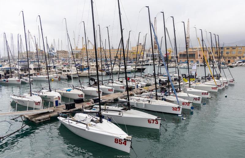 Melges 24 fleet ready in YCI Genova for the Melges 24 European Championship 2022 photo copyright IM24CA / Zerogradinord taken at Yacht Club Italiano and featuring the Melges 24 class