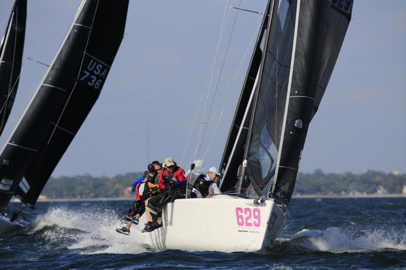 2022 Corinthian Canadian National Champion Dan Berezin on Surprise punched it hard on the opening day of the 2022 U.S. Melges 24 U.S. Nationals at Pensacola Yacht Club photo copyright Joy Dunigan taken at Pensacola Yacht Club and featuring the Melges 24 class