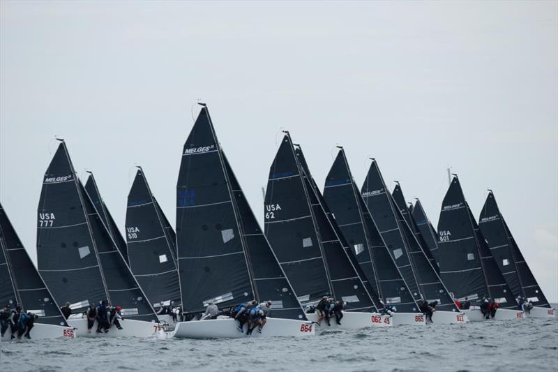 The 2022 U.S. Melges 24 National Championship conducted its second day of racing on Pensacola Bay, Florida with overcast skies, shifty breezes and cooler temperatures photo copyright Joy Dunigan taken at Pensacola Yacht Club and featuring the Melges 24 class