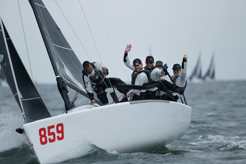 Peter Karrie's German Melges 24 Nefeli team enjoyed the final race win of today, helping him move up from tenth to eighth overall - 2022 U.S. Melges 24 National Championship photo copyright Joy Dunigan taken at Pensacola Yacht Club and featuring the Melges 24 class