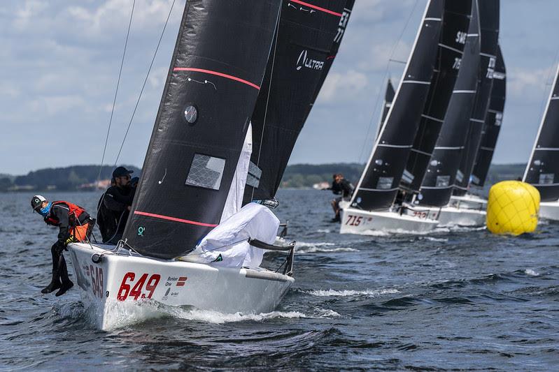 Corinthian team MATARAN 24 CRO649 of Ante Botica with Ivo Matic, Mario Škrlj, Damir Civadelic, Bruna Princivali - Current Corinthian division leader after nine races - Melges 24 World Championship - Middelfart, Denmark - photo © Mick Knive Anderson