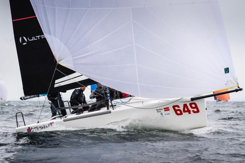 Corinthian team MATARAN 24 CRO649 of Ante Botica with Ivo Matic, Mario Škrlj, Damir Civadelic, Bruna Princivali - New Melges 24 Corinthian World Champion 2023 - Melges 24 World Championship - Middelfart, Denmark - photo © Mick Knive Anderson