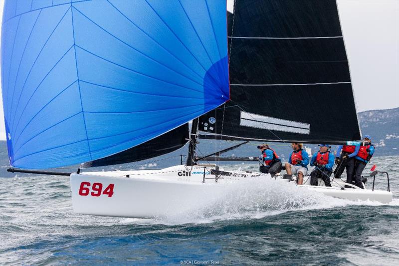 Miles Quinton's Gill Race Team (GBR) with Geoff Carveth at the helm  Melges 24 European Sailing Series, Trieste September 2023 - photo © YCA / Giovanni Tesei