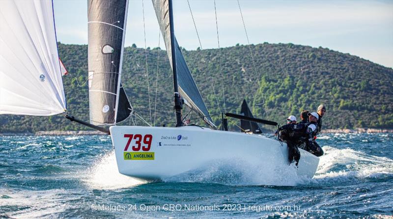 Panjic (CRO) of Luka Šangulin with Tomislav Basic, Duje Frzop, Helena Puric and Noa Šangulin - The winners of the CRO Melges 24 Cup 2023 - Trogir, November 2023 photo copyright regate.com.hr taken at  and featuring the Melges 24 class