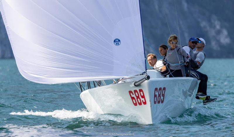 The reigning Melges 24 European Champion, Michele Paoletti's Strambapapa (ITA), rounded out the Top 10 of the 2023 Melges 24 European Sailing Series - Riva del Garda, Italy, July 2023 photo copyright IM24CA / Zerogradinord taken at  and featuring the Melges 24 class