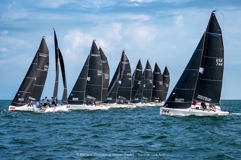 Melges 24 off the start line at 2022 Bacardi Invitational Winter Series Event 1 - photo © Hannah Lee Noll