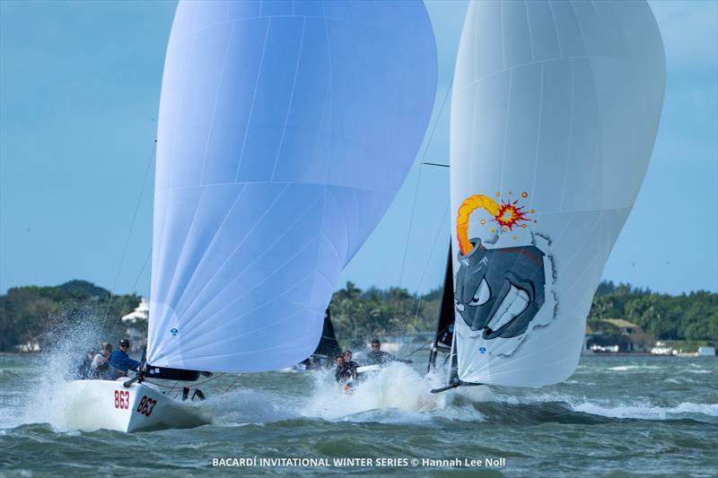 Bacardi Winter Series - An intense battle between Dark Horse (863) and Bombarda (865) - photo © Hannah Lee Noll