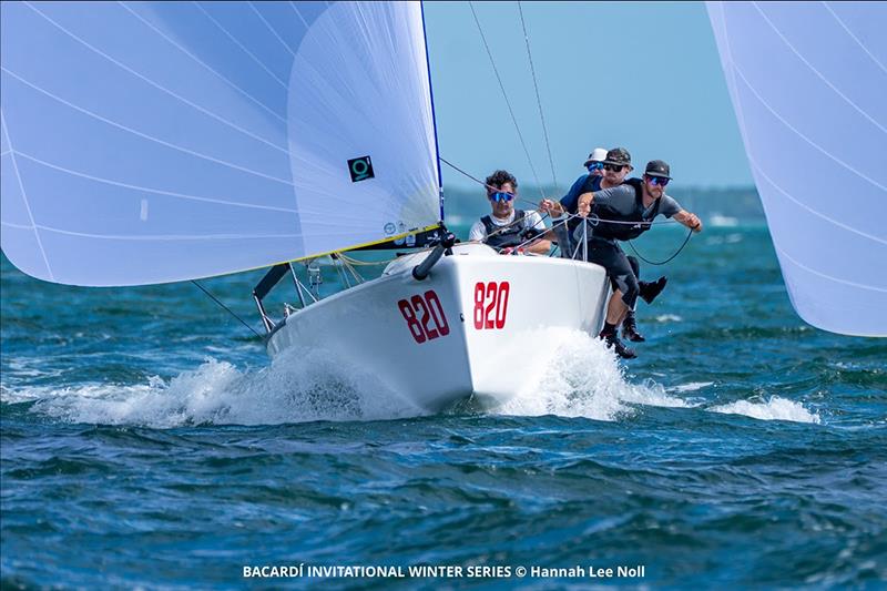 Melges 24: ' Kingspoke' outraces the fleet on day 2 with Bora Gulari / Norman Berge / Nick Ford / Carlos Robles / Charlie Smythe - Bacardi Winter Series 2023/2024 Event 2 in Miami, USA - Day 2 - photo © Hannah Lee Noll